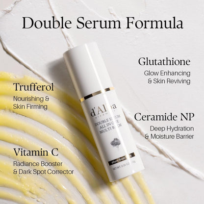 d'Alba Italian White Truffle Double Serum All-in-one Multi Balm, Stick Balm, Vegan Skincare, 3-in-1 Treatment with White Truffles for Moisture and Wrinkle Improvement, Glowy Finish Serum Stick, Korean skincare (10g)